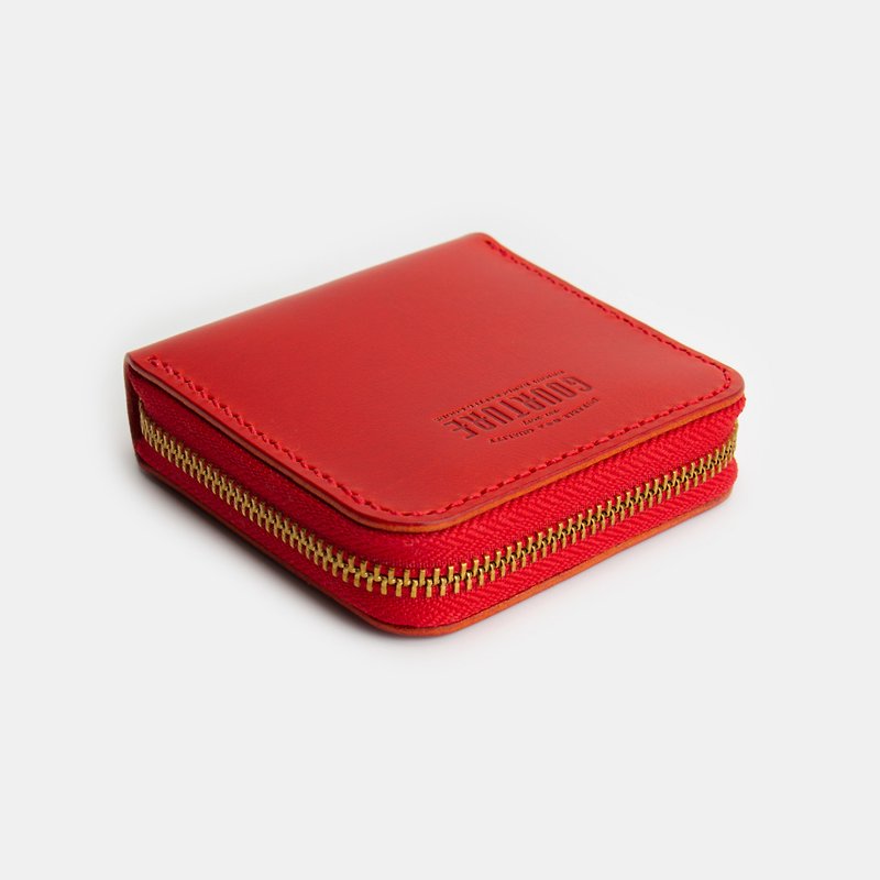 GOURTURE - 方形拉链零钱包【春日红】 - 零钱包 - 真皮 红色