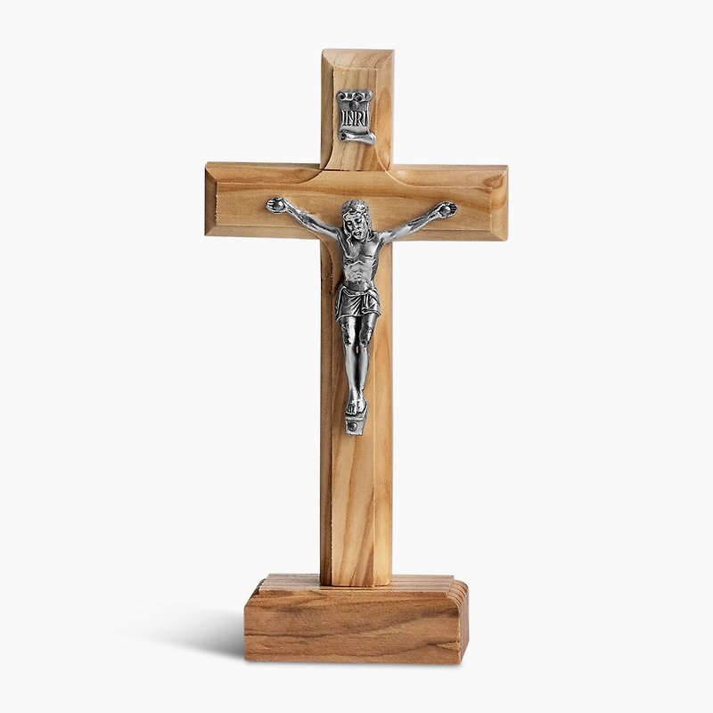 居家摆饰 单层站立十字架 桌上摆设 进口橄榄木 耶稣 16636 - 摆饰 - 木头 咖啡色