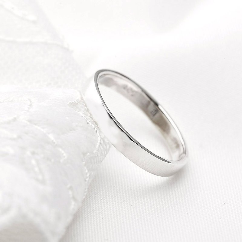 简约素面 3mm银戒 平面款 925纯银戒指 - 戒指 - 纯银 银色