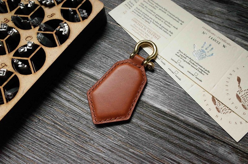造型悠游卡 晶片吊饰－钥匙圈款－咖啡色 - 钥匙链/钥匙包 - 真皮 咖啡色