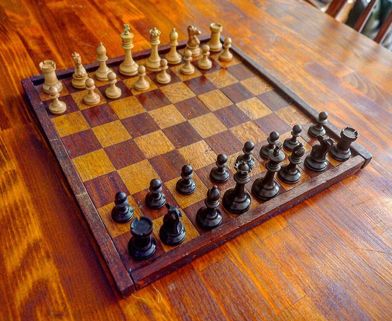 英国百年实木古董西洋棋盘组 JS - 摆饰 - 木头 多色