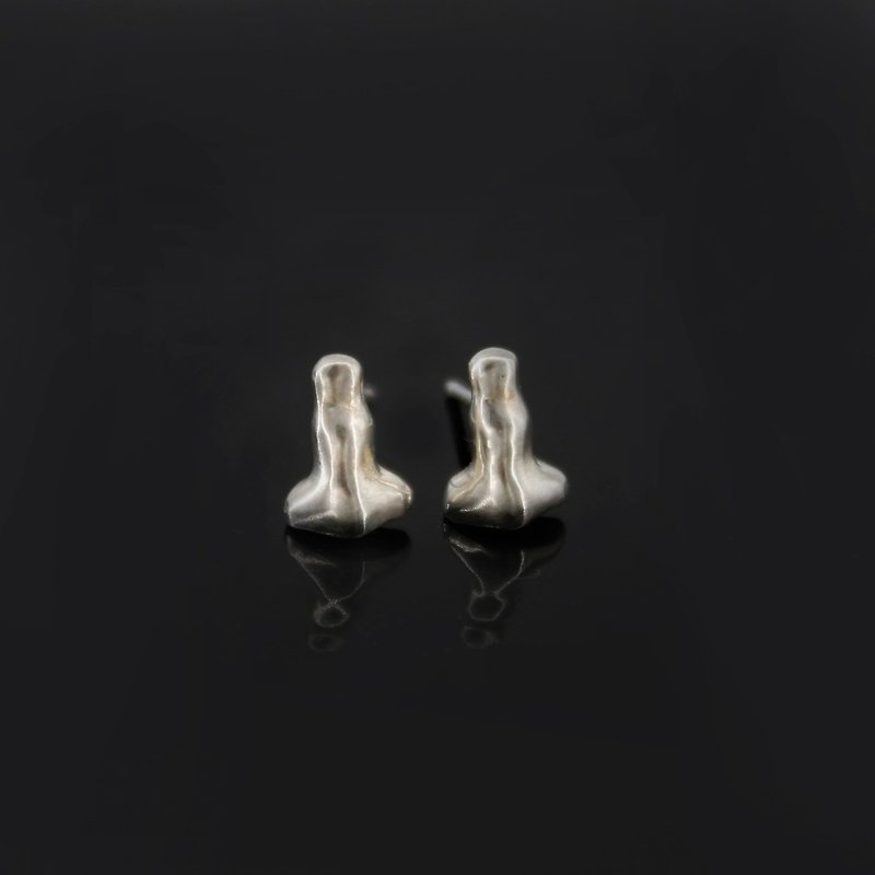Idio原创设计人体部件系列个性手工纯银鼻子耳钉 - 耳环/耳夹 - 其他金属 灰色