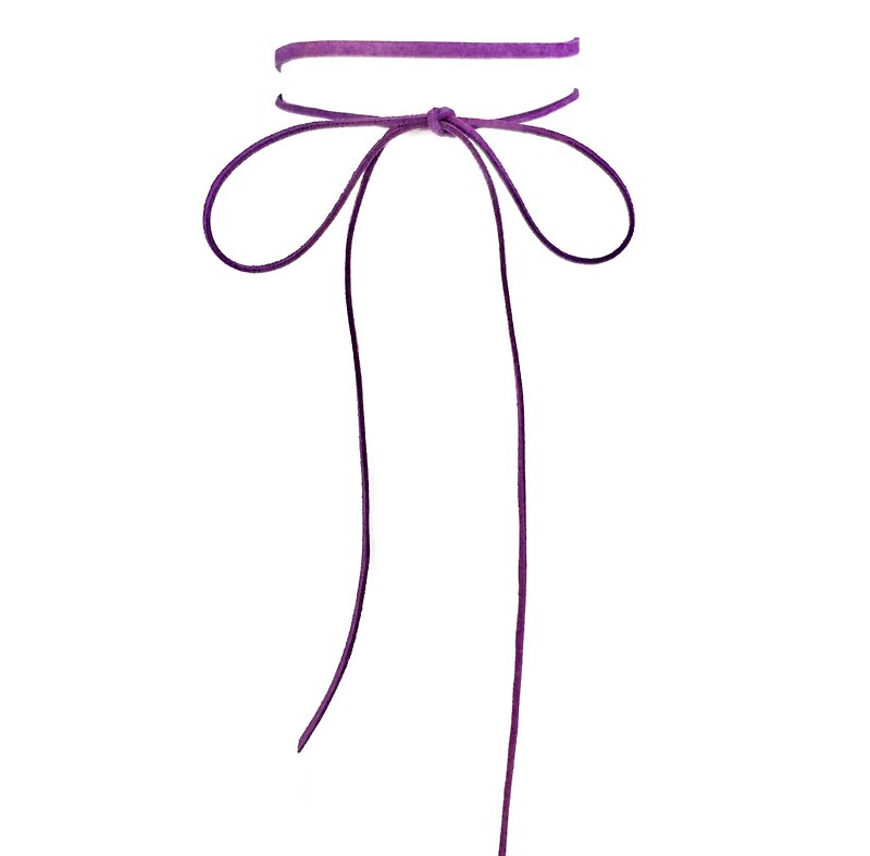 经典绕绳颈链-紫色 - 项链 - 真皮 紫色