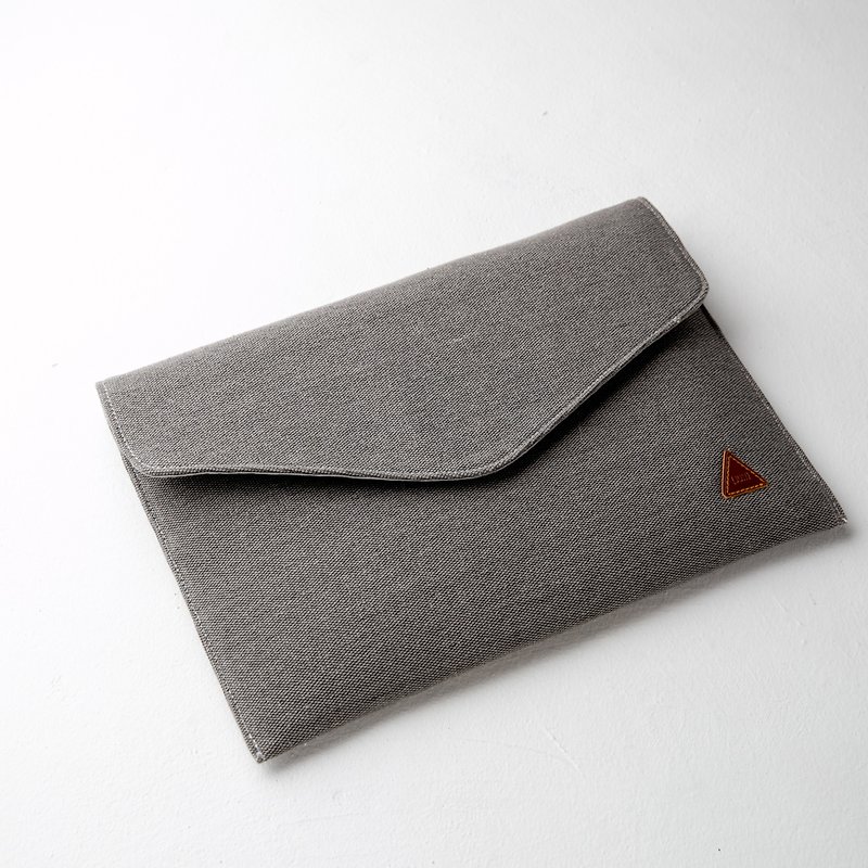 Gray Rustic Envelope Notebook Case - 电脑包 - 棉．麻 灰色