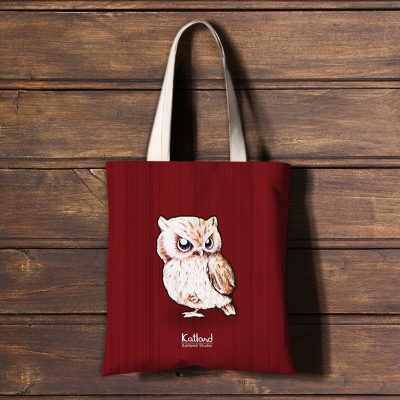 自家设计 猫头鹰 owl 帆布袋 - 其他 - 其他材质 红色