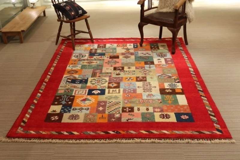 手織り 絨毯 ハンドメイド ラグ newデザイン リビングサイズ 赤 - 被子/毛毯 - 其他材质 红色
