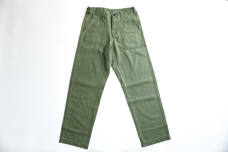 OG107 美军 军裤 宽版 直筒 限量 军绿 - 男士长裤 - 棉．麻 绿色