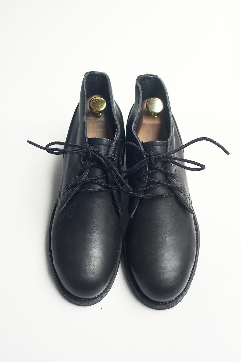 80s 美国海军制式踝靴｜US Navy Chukka Boots US 5.5N Eur 39 -Deadstock - 女款休闲鞋 - 真皮 黑色
