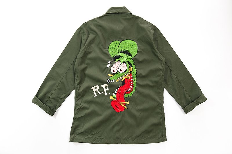 [3thclub铭仁棠] RAT FINK 军装衬衫 刺绣 老鼠芬克  RF-002 - 男装衬衫 - 棉．麻 绿色