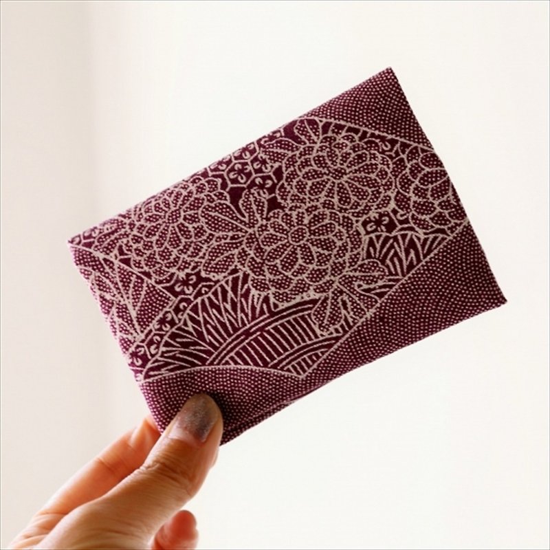 めでた尽くし　きものカードケース - 名片夹/名片盒 - 丝．绢 紫色