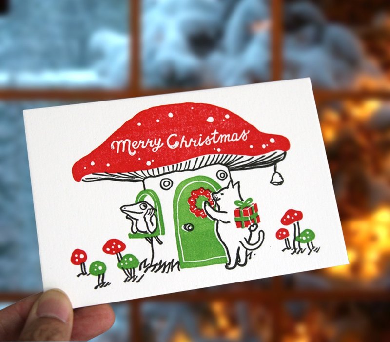 活版印刷クリスマスカード - 卡片/明信片 - 纸 红色