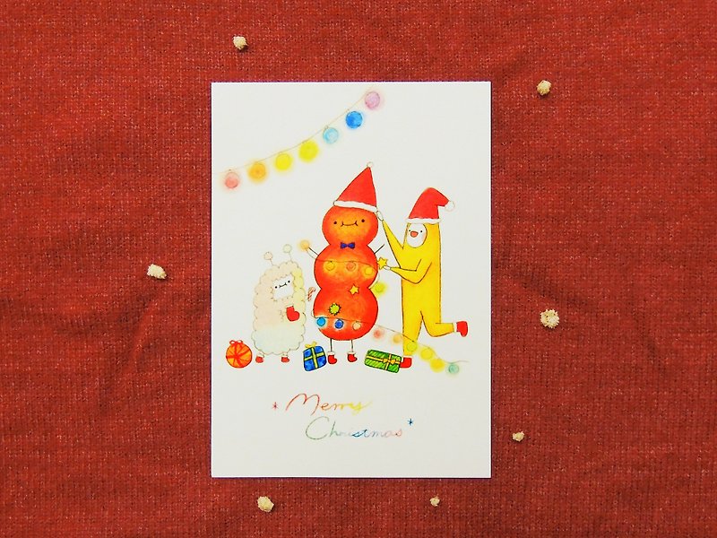 呼噜糖圣诞树－黄蕉星的圣诞明信片 - 卡片/明信片 - 纸 多色