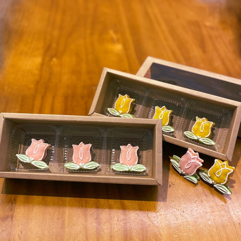 【籽田。特色礼盒】郁金香覆盆子马卡龙 6 入装 - 蛋糕/甜点 - 其他材质 