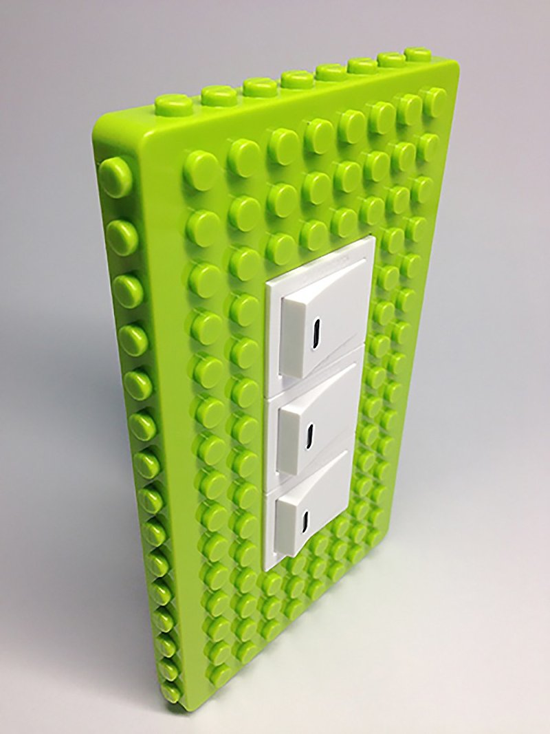 Qubefun 积木收纳电源盖+3入积木挂勾(幸运绿) 可爱礼物 兼容乐高 - 收纳用品 - 塑料 绿色