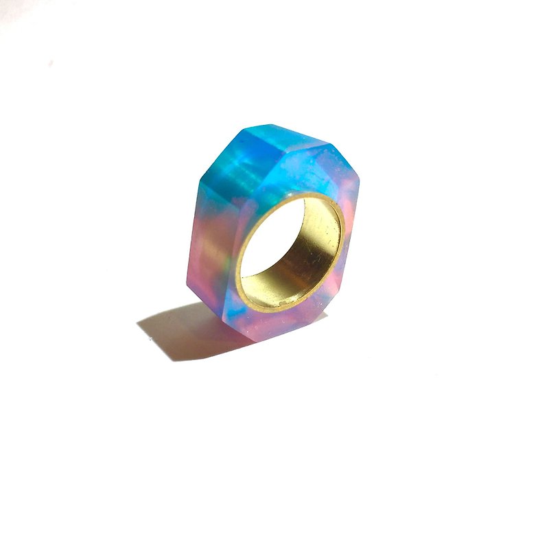 PRISMリング　ゴールド・ピンク　ブルー - 戒指 - 其他金属 蓝色