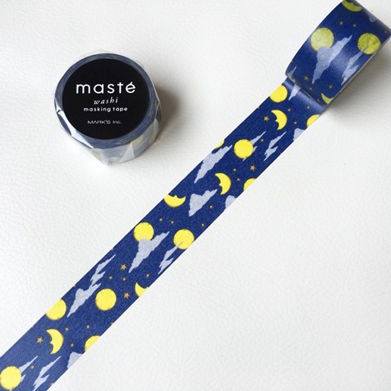 maste 和纸胶带 Multi Amazing Life系列【深夜 (MST-MKT162-H)】 - 纸胶带 - 纸 蓝色