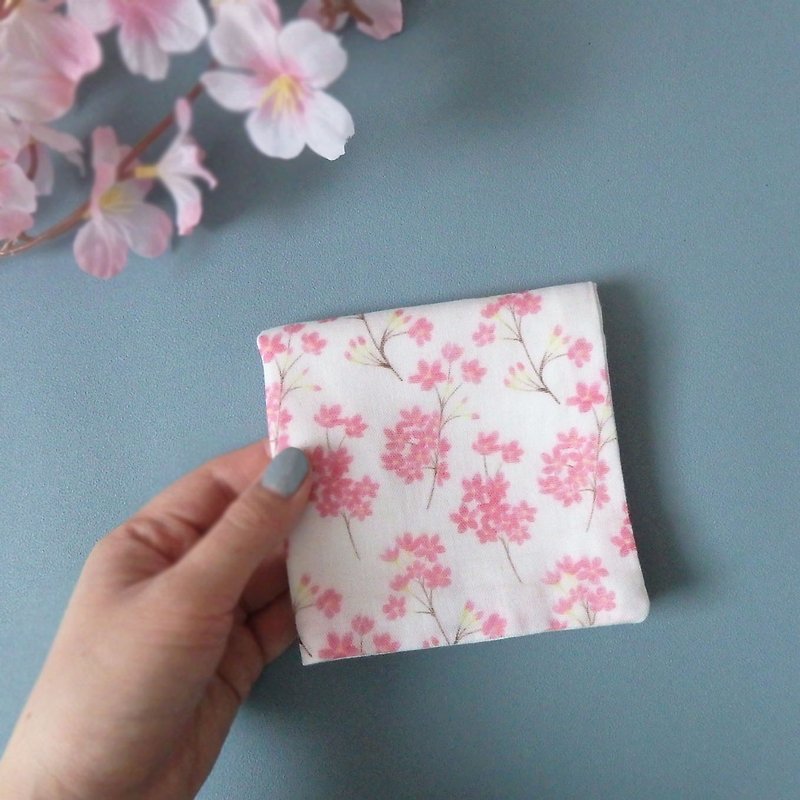 桜のふわふわガーゼハンカチ -オリジナルデザイン- - 手帕/方巾 - 棉．麻 粉红色