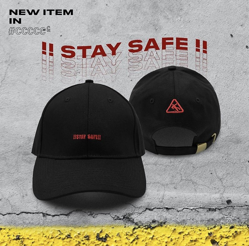 Stay safe cap - 帽子 - 棉．麻 黑色