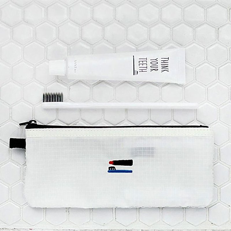 2NUL-旅游收纳-刺绣尼龙网格袋-质感白,TNL84673 - 化妆包/杂物包 - 聚酯纤维 白色
