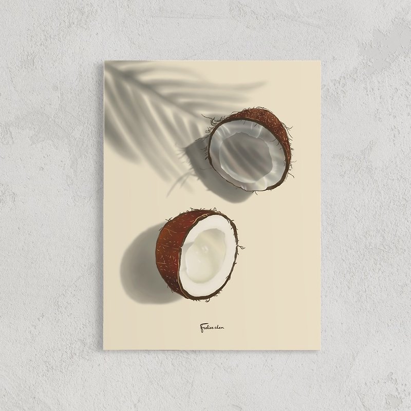 coconut 印刷画作 墙壁装饰 卡片 - 海报/装饰画/版画 - 纸 白色