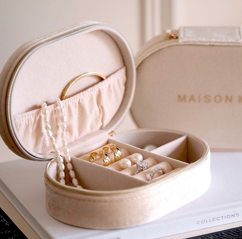 MAISON M 法式轻奢靡金珠宝盒 - 收纳用品 - 其他人造纤维 蓝色