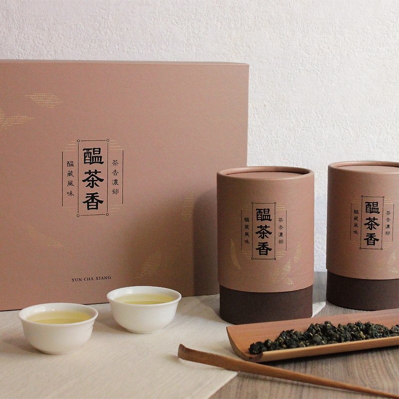 酝茶香礼盒组 | 阿里山高冷金萱(150克X2罐/盒) - 茶 - 其他材质 咖啡色