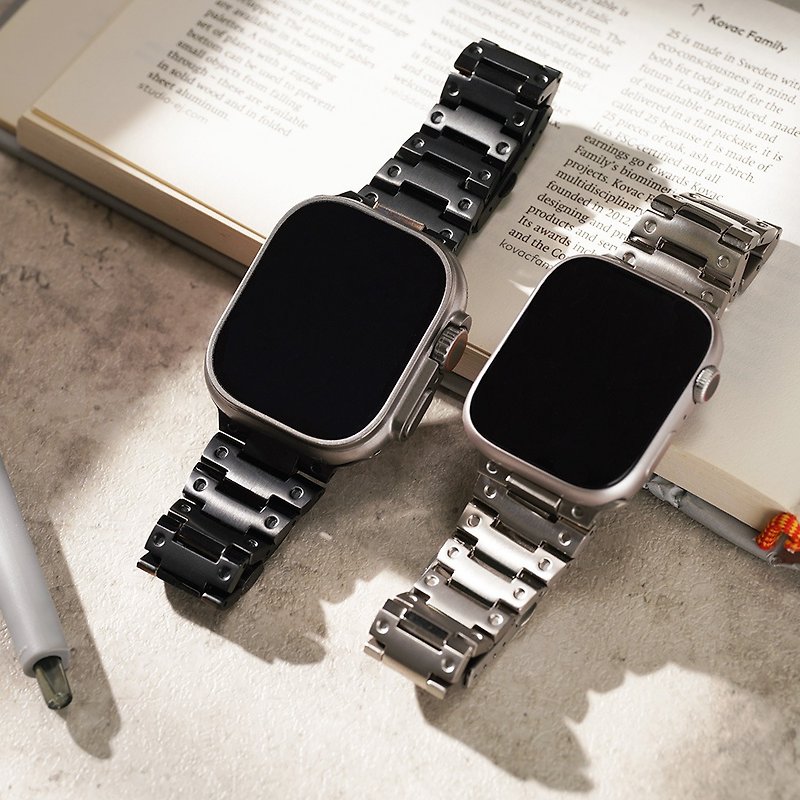 Apple watch - 复古经典小方块钛金属 苹果专用表带 - 表带 - 其他金属 