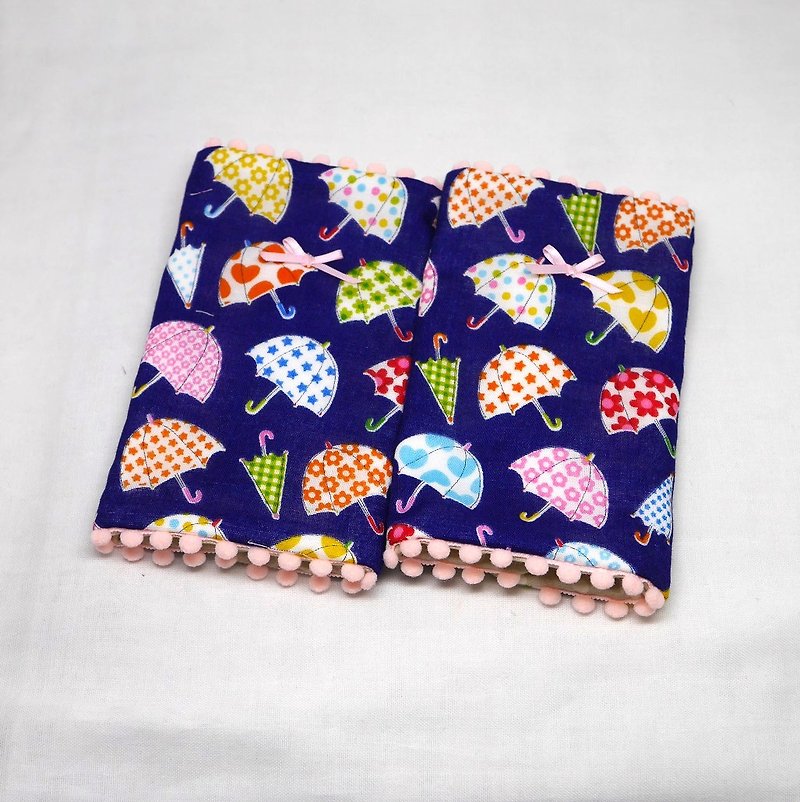Japanese Handmade 8-layer-gauze droop sucking pads - 围嘴/口水巾 - 棉．麻 蓝色