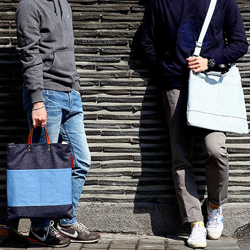 韩国ithinkso 丹宁海报包POSTER BAG (DENIM) 时尚 休闲 侧背包 - 侧背包/斜挎包 - 聚酯纤维 