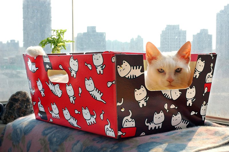 cat 猫 收纳箱 收纳盒 猫咪 宠物 纸箱 狂野火红 - 其他 - 纸 红色