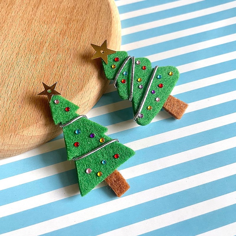 nice day系列 可爱圣诞树胸针 2款选 帽针 - 胸针 - 其他材质 