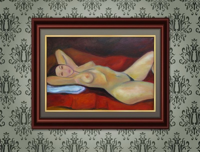 莫迪利亚尼风格裸女油画大尺寸家居墙面装饰 - 墙贴/壁贴 - 其他材质 多色