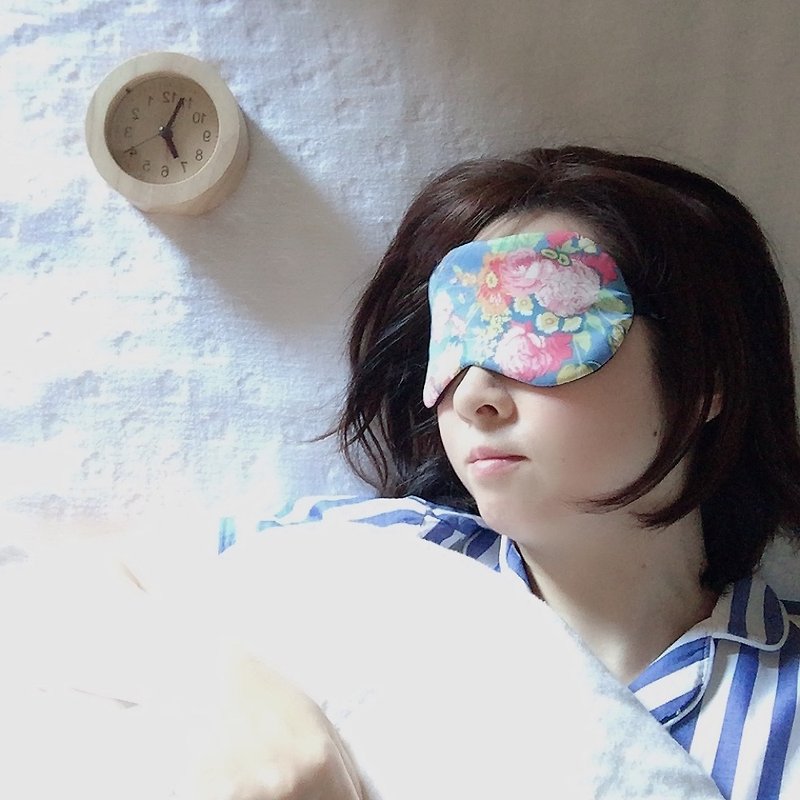 日本眼罩/Magical Bouquet /Light Blue/睡眠 - 眼罩 - 棉．麻 蓝色