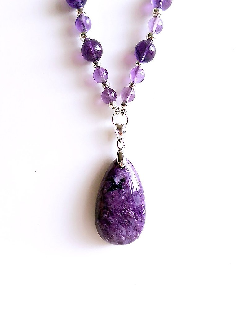 [ 宝石系 ] 紫色丝绒 天然矿石 紫龙晶 紫水晶 925纯银 • 项链 - 项链 - 宝石 紫色