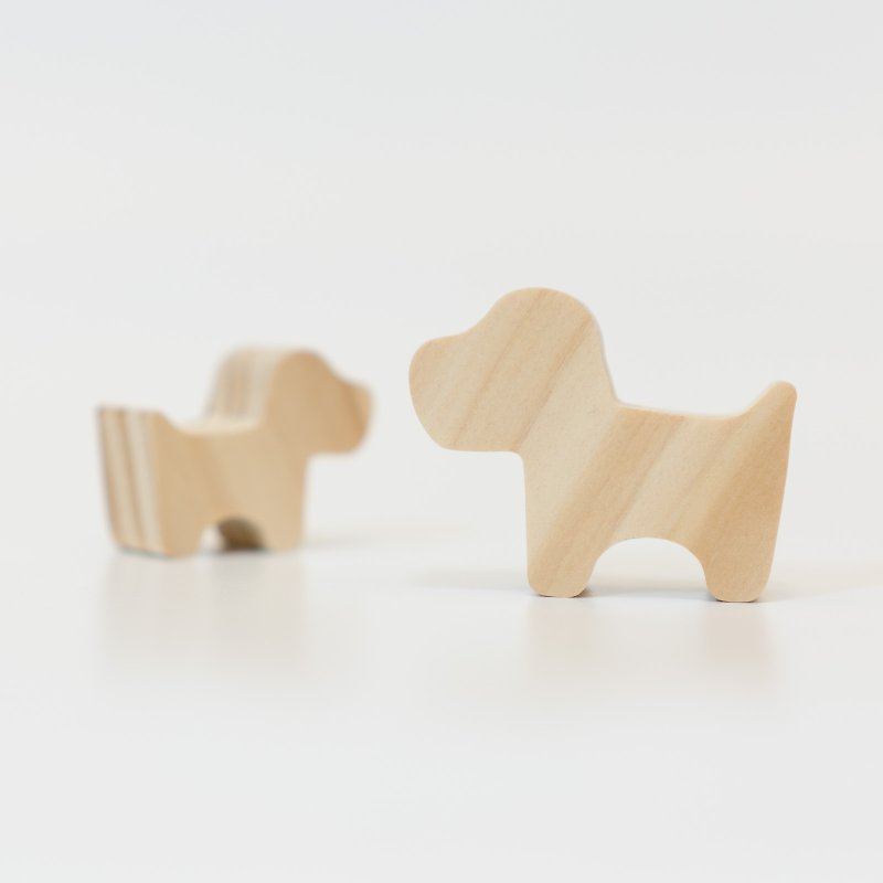 wagaZOO厚切造型积木 农场系列－小土狗 - 摆饰 - 木头 卡其色