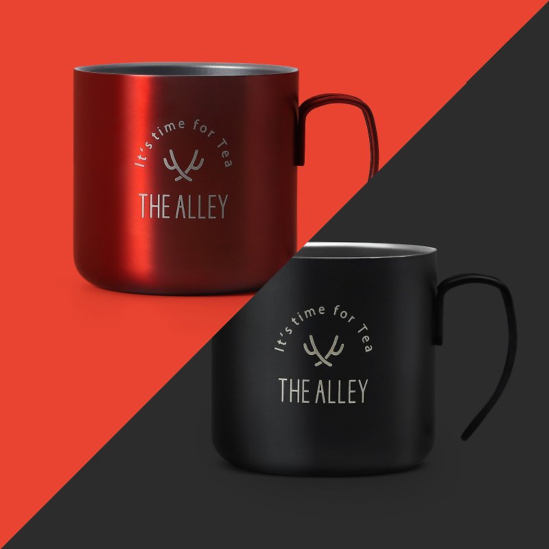 【鹿角巷THE ALLEY】把手不锈钢杯 (红/黑) - 咖啡杯/马克杯 - 不锈钢 黑色