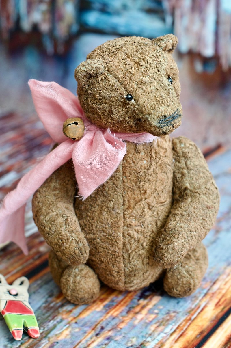 Choco Teddy Bear created with vintage plush. - 玩偶/公仔 - 其他材质 咖啡色