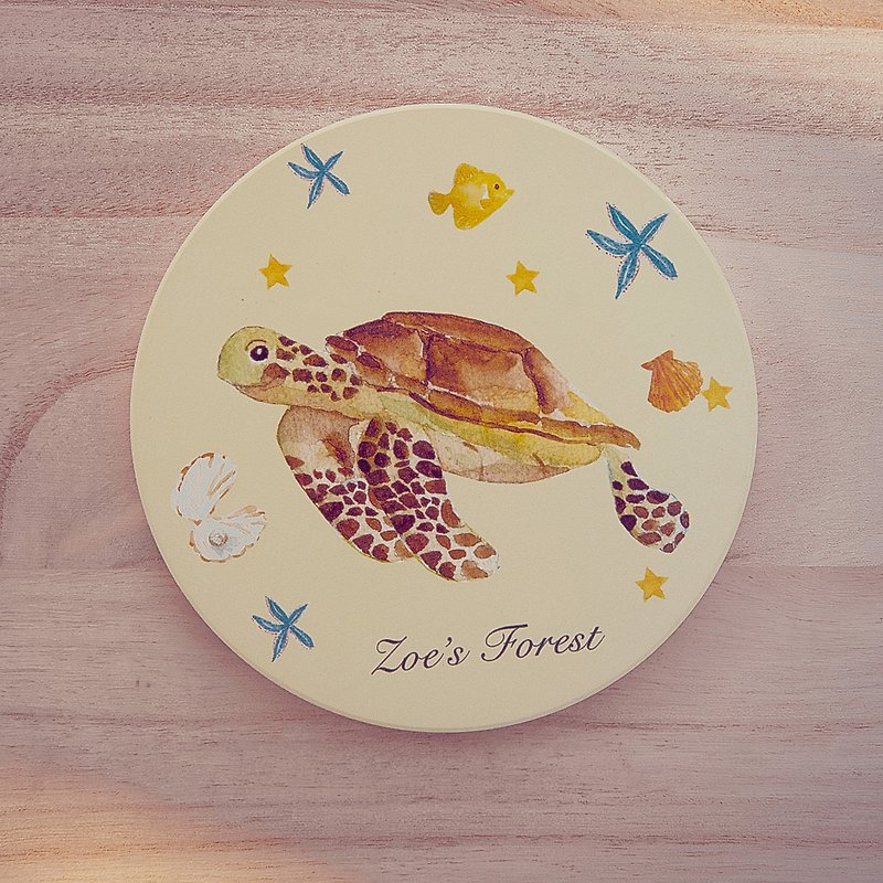 Zoes forest 我爱海龟陶瓷杯垫 - 杯垫 - 瓷 