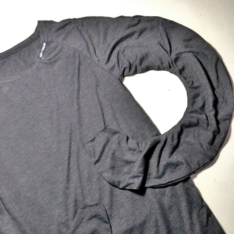 暗黑中性圆形棒球弯袖上衣(女) RAY77 GALAXY  - 女装 T 恤 - 聚酯纤维 灰色
