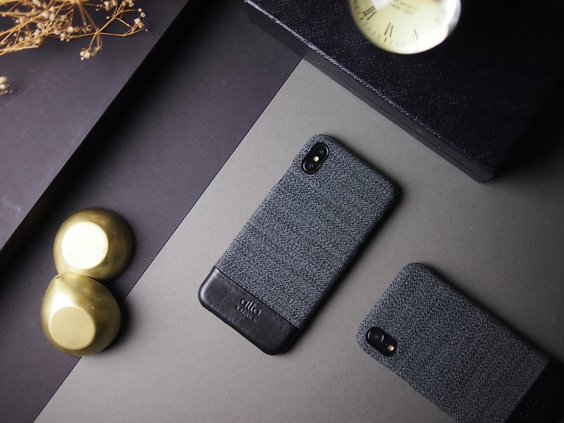 Alto iPhone Xs Max 6.5寸 真皮手机壳 Denim - 狼灰 // 无雷雕 - 手机壳/手机套 - 真皮 灰色