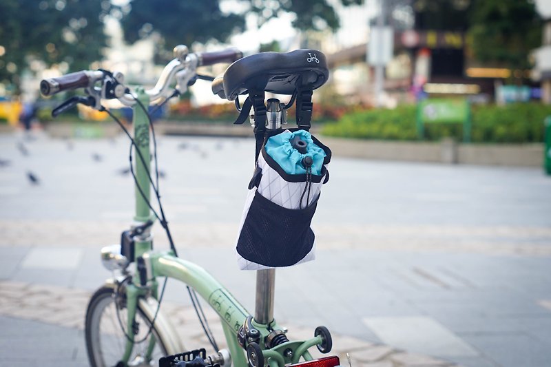 Brompton 两用自行车坐垫包 - X-PAC (美国面料) 白/土耳其绿 - 自行车/周边 - 防水材质 白色