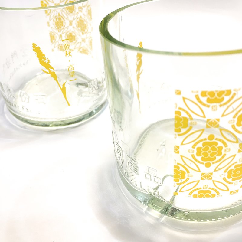 金秋高粱 金门高粱酒瓶花砖玻璃杯 - 茶具/茶杯 - 玻璃 黄色