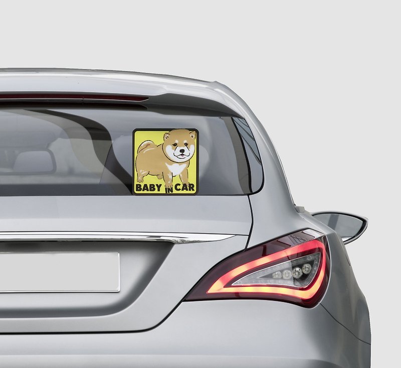 小饭团  柴犬 Baby In Car 3M原厂 610 Seires 汽车反光贴 - 贴纸 - 塑料 