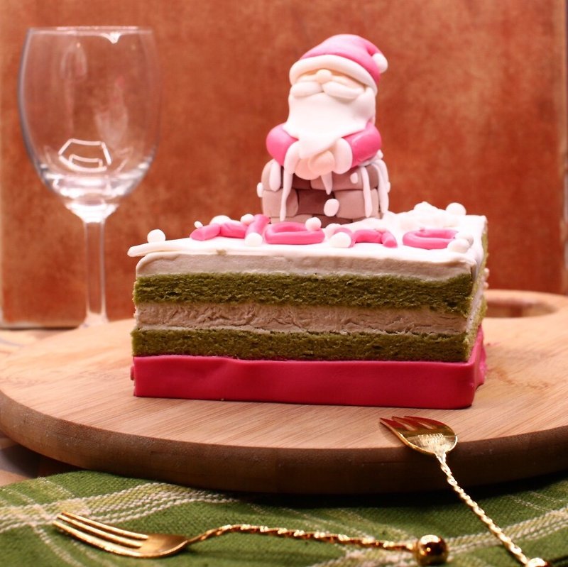 8寸HOHO圣诞老公公翻糖蛋糕 - 咸派/甜派 - 新鲜食材 红色