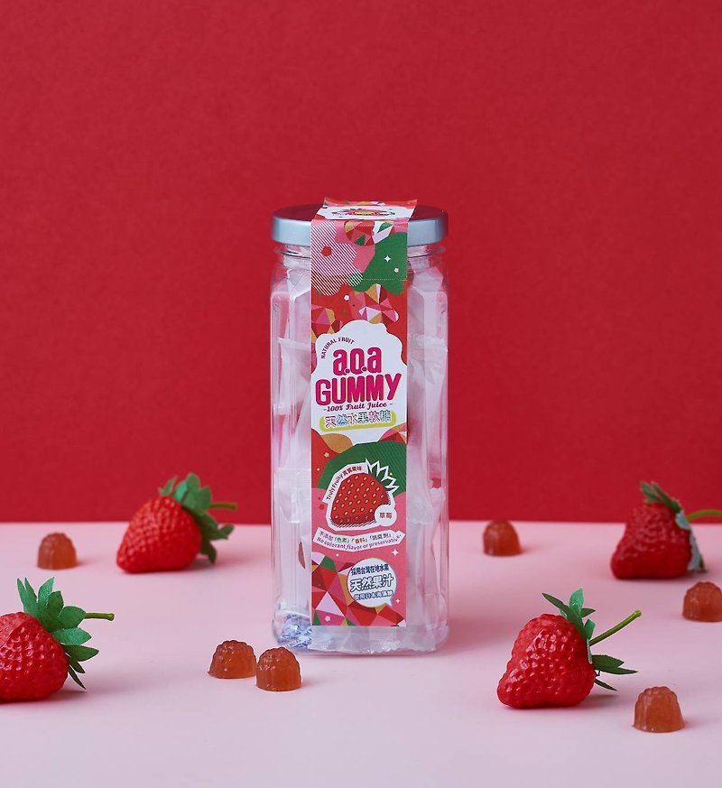 a.o.a天然水果软糖 台湾草莓 草莓季 定制 送礼 低糖 低热量 健康 - 零食/点心 - 新鲜食材 