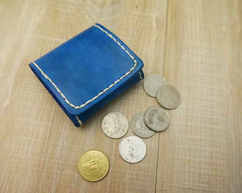Sienna方块零钱包 - 零钱包 - 真皮 蓝色