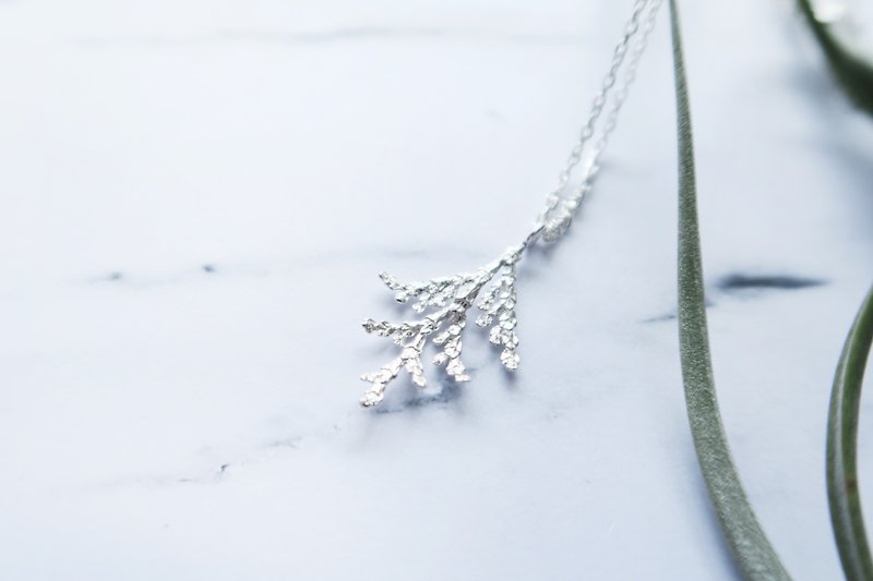 森林系 925纯银 冰柏 项链  锁骨链 长链 免费送礼包装 - 项链 - 纯银 蓝色