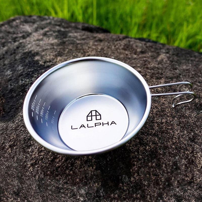 日本LALPHA 经典 日制18-8不锈钢雪拉杯/提耳碗(附刻度)-300ml - 碗 - 不锈钢 银色