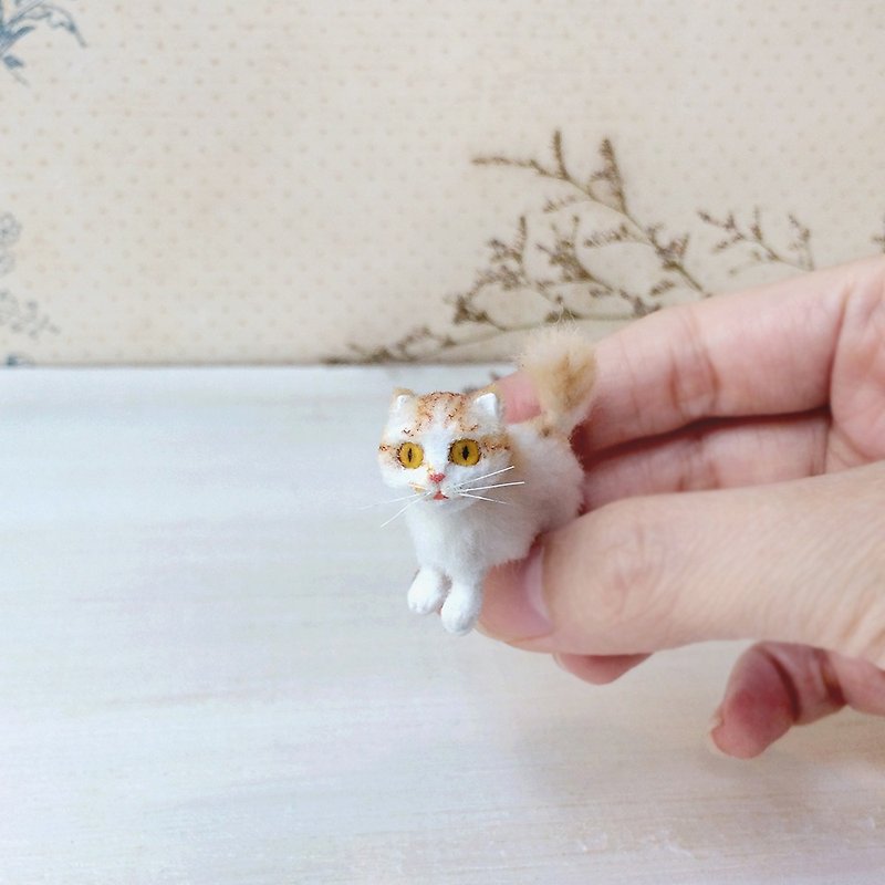 Orange scottish fold, Cat miniature, Miniature cat dolls, Dollhouse - 玩偶/公仔 - 其他材质 橘色