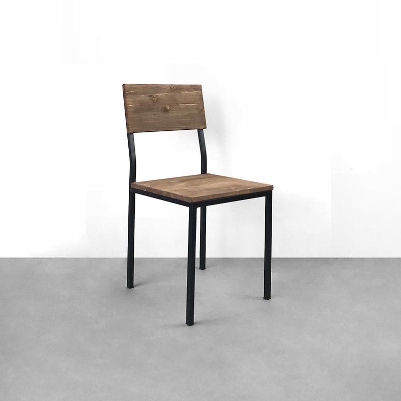 方背铁木餐椅 钢刷仿旧 CU035 - 椅子/沙发 - 木头 